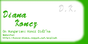 diana koncz business card